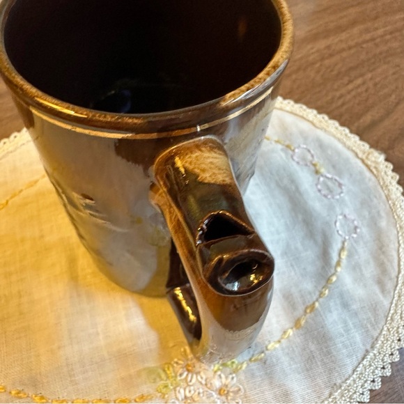 Vintage Artmark Mug Whistle For Your Beer Brown Drip Glaze - Japan - Picture 6 of 13